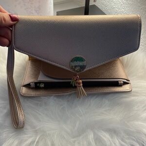 👛 Travelambo Rose Gold Clutch Wristlet Travel Purse Organizer RFID NWOT